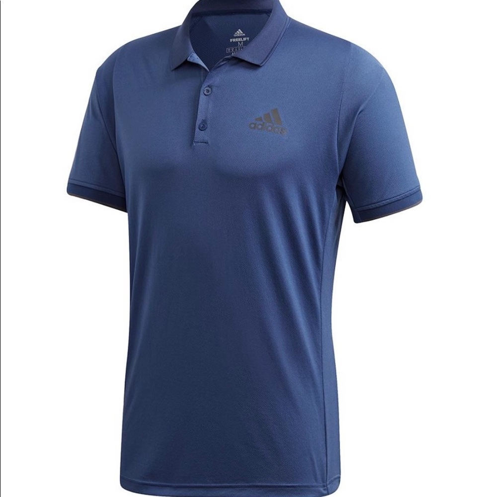Adidas Men's Game Set FreeLift Tennis Polo Tech Indigo. Size M. NEW with tags.
